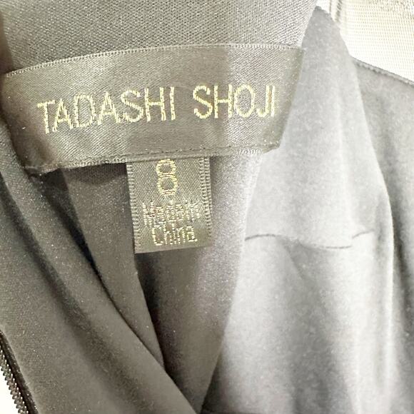 Tadashi Shoji Womens Dress Short Sleeve Embroidered Geometric Black Whi Size 8 - Picture 7 of 8